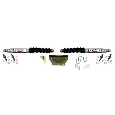 Steering Stabilizer Dual Kit Silver w/Black Boots 99 Ford F-250 99-04 Ford F-250 Super Duty 99-04 Ford F-350 Super Duty 00-05 Ford Excursion Skyjacker