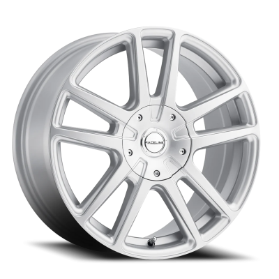 Aluminum Wheels 18x8 Encore 145S Hyper Silver Split Spoke 40 Offset 5 on 100/5 on 114.3 Bolt Pattern 72.62 Bore Raceline