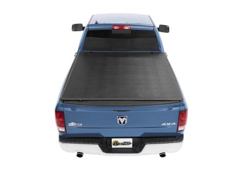 Soft Tri-Fold Tonneau Cover EZ-Fold  For Ram 2019-2024 2500/3500 8.0 Foot Black Tailgate Spoiler Not Included Bestop