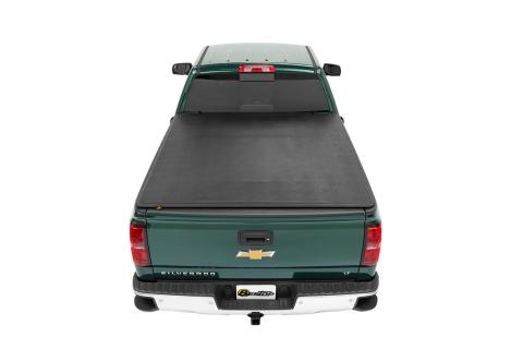 Soft Tri-Fold Tonneau Cover EZ-Fold For 2020-2024 Silverado/Sierra 2500/3500 HD 6.8 Foot Black Tailgate Spoiler Not Included Bestop