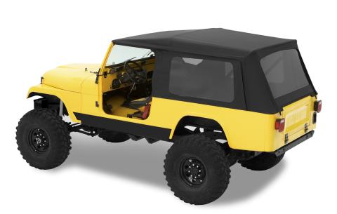 Jeep CJ8 Scrambler Soft TopSupertop Classic Squareback Soft Tops For Jeep 1981-1985 Scrambler CJ8 Tinted Black Denim Bestop