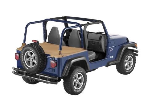 Cargo Deck Covers For Jeep 1997-2002 Wrangler TJ Standard Factory Hardtop Removed No Belt Rail Channels Spice Bestop