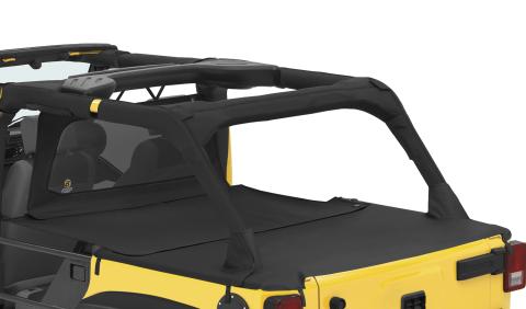 Cargo Deck Covers For Jeep 2007-2018 Wrangler JK 4 Door Supertop Bows Folded Down, No Belt Rail Channels Black Diamond Bestop