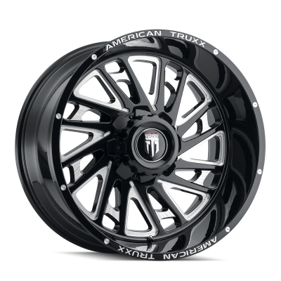 Blade AT1905 Gloss Black Milled 20X10 5-127 -24MM 78.1MM Off Road Wheels American Truxx