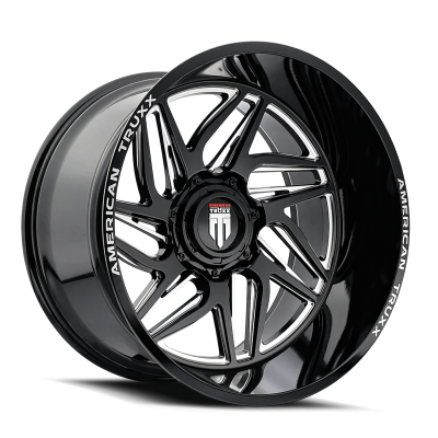 Goliath AT1917 Gloss Black Milled 22X12 5-127/5-139.7 -44MM 87.1MM Off Road Wheels American Truxx