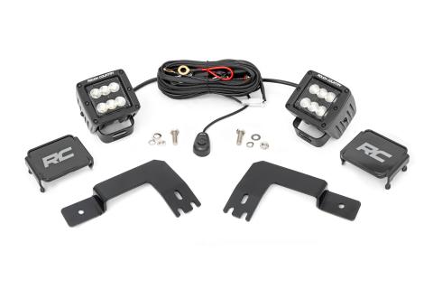 LED Light Under Bed Mount 2 Inch Black Pair Flood Polaris XPEDITION ADV 5 Rough Country
