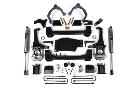 6 Inch Lift Kit For 25-Up Silverado/Sierra 1500 Custom/LT/LTZ/PPV/RST/WT/Elevation/PRO/SLE/SLT 4WD 5 Inch Rear Block Spacer Front Fox 2.0 ADV Series Rear Shock Zone Offroad