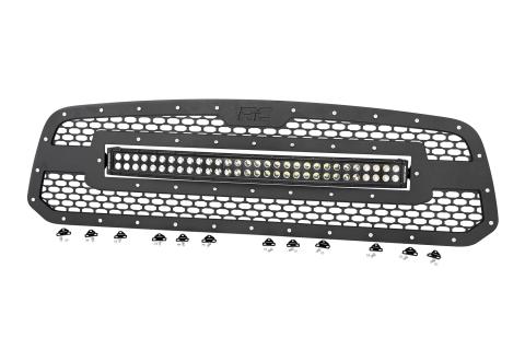 Dodge Mesh Grille 30 Inch Dual Row Black Series LED w/Amber DRL 13-18 RAM 1500 Rough Country