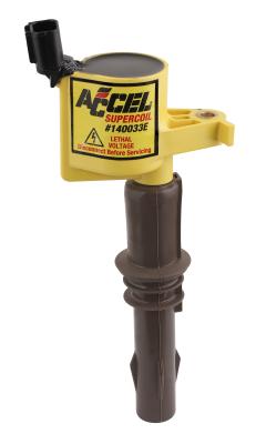 Direct Ignition Coil Kit-Supercoil 2008-2014 Ford 4.6L/5.4L/6.8L 3-Valve Yellow Each Supercoil With Extended Brown Boot ACCEL