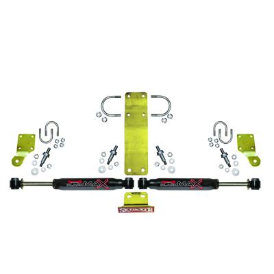 Steering Stabilizer Dual Kit Incl. Black Max Steering Dampners Brackets Hardware For Use w/HD Tie Rod PN JK717TR Or Other Aftermarket Tie Rod Using 1.75 Inch OD Black Skyjacker