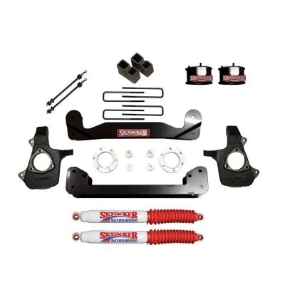 Suspension Lift Kit 14-16 Silverado/Sierra 1500 w/Shock Nitro Shocks 4 Inch Lift Incl. Front Strut Spacers Blocks U Bolts For Use w/Steel Knuckles Skyjacker