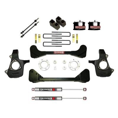 Suspension Lift Kit w/Shock M95 Performance Shocks 4 Inch Lift 07-13 Silverado/Sierra 1500 07 GMC Sierra 1500 Classic Incl. Knuckles Crossmembers Front Spacer Block UBolt Skyjacker