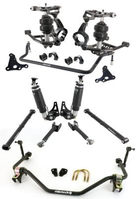 HQ Air Suspension System W/ Hub Spindles For 1968-1972 Chevelle Cutlass  Front And Rear HQ Shockwaves Front And Rear Strongarms Corvette Hub Spindles Front And Rear Sway Bars Ridetech