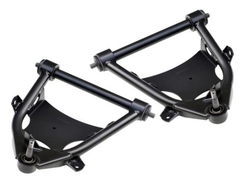 Front Lower Strongarms For 1963-1970 C10 For Use W/ Coolride Air Springs Pair Of Tubular Control Arms W/ Ball Joints Cross Shafts And Delrin Bushings Powder Coated Satin Black Ridetech
