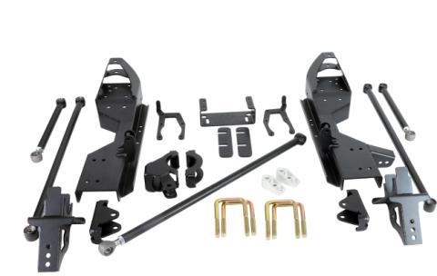 Bolt-On 4-Link For 1999-2006 Silverado / Sierra 1500 2WD 2007 Classic R-Joints Bars Mounting Brackets Panhard Bar C-Notches And Hardware Powder Coated Black For Use W/ Shockwaves Or Coil-Overs Sold Separately Ridetech