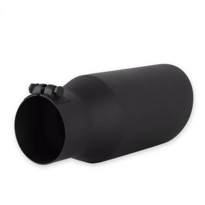 Exhaust Tip Exhaust Tip 5.0 Inch Black Angle Cut Fits 3.5 Inch Tubing, 12.00-In Long Clamp On Flowmaster
