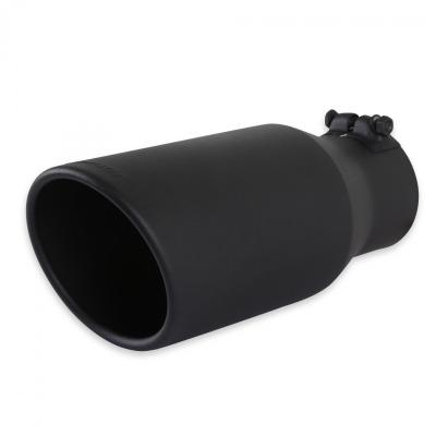 Exhaust Tip Exhaust Tip 5.0 Inch Black Angle Cut Fits 3.5 Inch Tubing, 12.00-In Long Clamp On Flowmaster