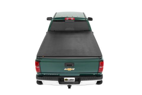 Soft Tri-Fold Tonneau Cover EZ-Fold  For 2004-2007 Silverado/Sierra 1500 5.8 Foot Black Tailgate Spoiler Not Included Bestop