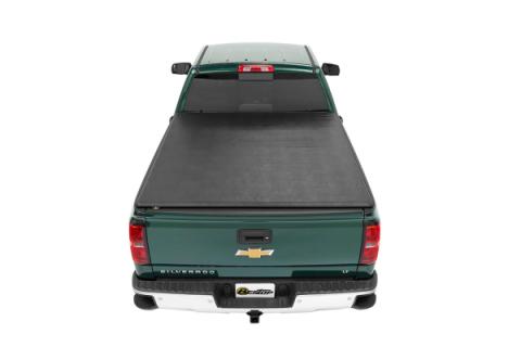 Soft Tonneau Cover EZ-Roll For 2019-2024 Silverado/Sierra 1500 6.5 Foot Black Tailgate Spoiler Not Included Bestop