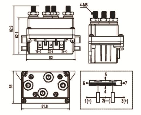 Contactor, Replacement 10065x Series 450A Bulldog Winch