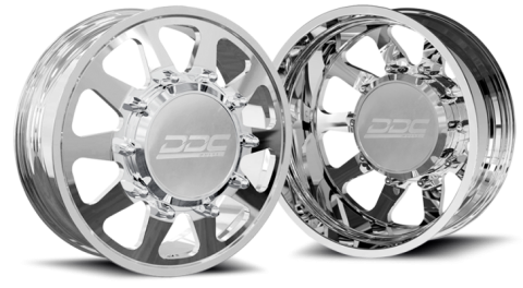 Dually Wheels The Ten Forged 20x8.25 10x225 Polished 05-10 Ford 15-25 F-450/F-550 Dodge Ram 08-25 4500/5500 DDC Wheels