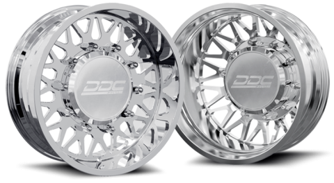 Dually Wheels The Mesh Forged 22x8.25 10x225 Polished SS Fronts 05-10 Ford 15-25 F-450/F-550 Dodge Ram 08-25 4500/5500 DDC Wheels