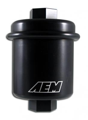 High Volume Fuel Filter Acura/Honda Inlet 14mm x 1.5 Outlet 12mm x 1.25 AEM Electronics