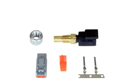 Fluid Temp Sensor Kit -20C to 150C / -4F to 302F 1/8 Inch NPT Aluminum Bung, Connector, and Pins AEM Electronics