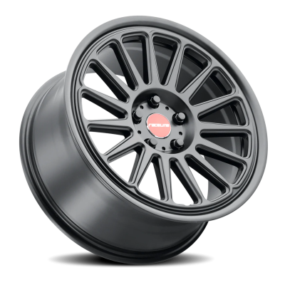 Aluminum Wheels 18x9.5 Grip 315B Satin Black Red and Black Logo Multi Spoke 25 Offset 5 on 114.3 Bolt Pattern 72.6 Bore Raceline