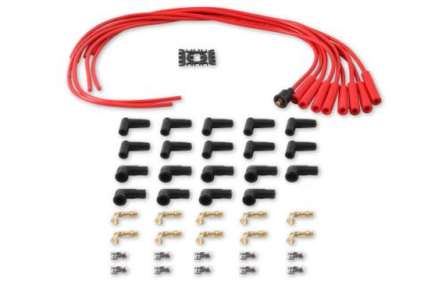 Spark Plug Wire Set- 8MM Red Wire With Red Straight Boots 4040R, Spark Plug Wires, Super Stock, Spiral Core, 8Mm, Red, Set ACCEL