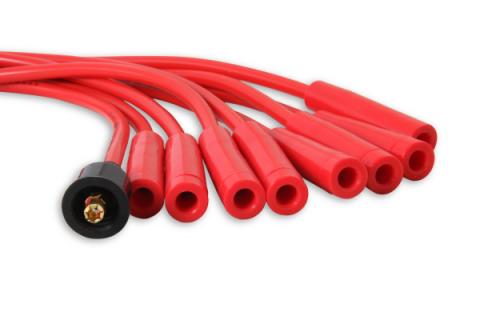 Spark Plug Wire Set- 8MM Red Wire With Red Straight Boots 4040R, Spark Plug Wires, Super Stock, Spiral Core, 8Mm, Red, Set ACCEL