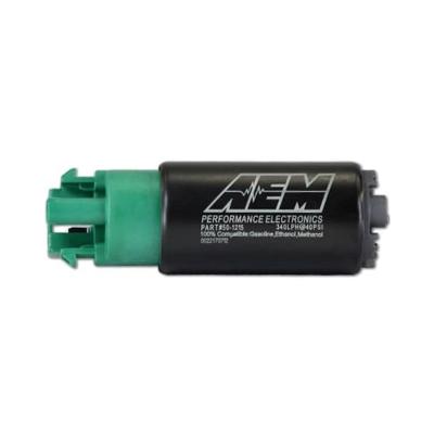 340LPH E85-Compatible High Flow In-Tank Fuel Pump 65mm Body w/Hooks Offset Inlet/340LPH at40psi/Not application specific AEM Electronics