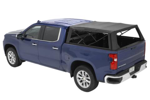 Supertop Truck Bed Cap 2 For Chevy/GMC 2020-2024 Silverado/Sierra 2500/3500 HD 6.8 Foot Black Diamond PVC Coated Sailcloth No Drill Bestop