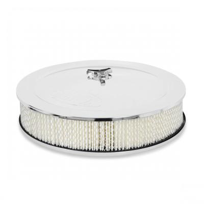Air Cleaner 14 Inch Chrome Demon Branded 14 Inch Chrome Air Filter With Paper Filter Element Demon Fuel Systems