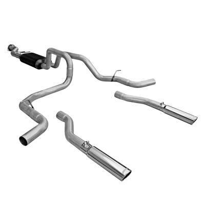 American Thunder Cat-Back Exhaust System 1999-2007* (*Classic Body Only) Chevrolet Silverado/Gmc Sierra 1500 4.3L, 4.8L, 5.3L Engine, Standard Cab/Short Bed. Stainless Steel Aggressive To Moderate Sound Flowmaster