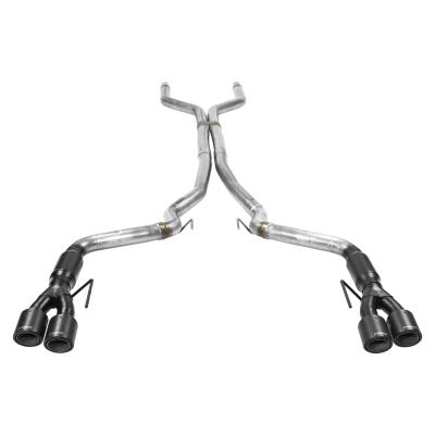 Outlaw Cat-Back Exhaust System Fits 2018-2023 Mustang Gt 5.0L Coupes &amp; Convertibles Without Factory Active Performance Exhaust Valves. 3.00-Inch With Carbon Fiber Tips Aggressive Sound Flowmaster