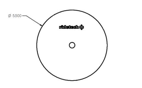 Air Spring Patten Plate Centered 1/8 Inch Thick X 5.5 Inch O.DPowder Coated Black Ridetech