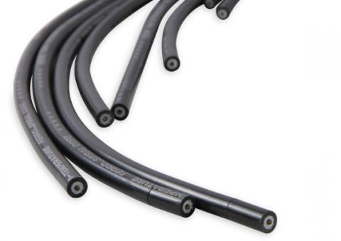 Spark Plug Wire Set Universal 90 Deg White Ceramic Boots 9001C, Spark Plug Wires, Pro Fit Ceramic, Spiral Core, 8Mm, Black, Set ACCEL