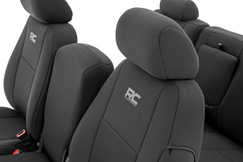 GM Neoprene Front and Rear Seat Covers Black (07-13 1500/11-13 2500) Rough Country