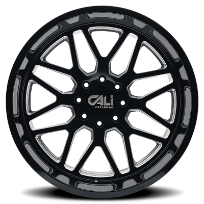 Cast Aluminum Wheels Invader 9115 GB-M 24x14 Milled Gloss Black 6 On 135 Bolt Pattern -76 Offset Cali Offroad Wheels