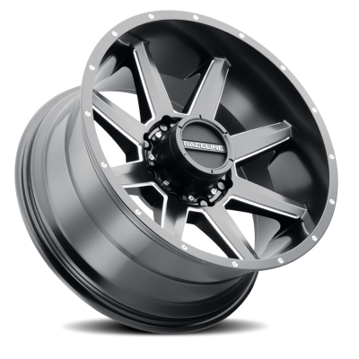 Aluminum Wheels 20x9 Stryker 954M Milled-Dimples Satin Black 0 Offset 5 on 127 Bolt Pattern 78.1 Bore Raceline