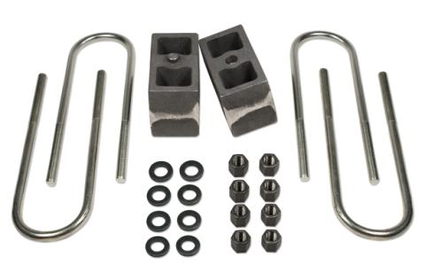 4 Inch Rear Block &amp; U-Bolt Kit 80-97 and 99-16 Ford F250 4WD 86-97 Ford F350 4WD/00-05 Ford Excursion w/o Factory Overloads Non-Tapered Tuff Country