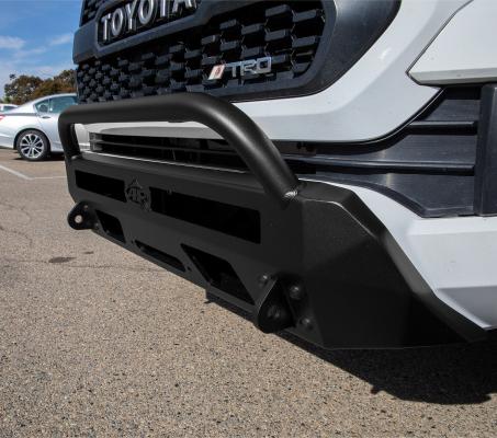 16-23 Toyota Tacoma Low Profile Front Bumper Aluminum Black Powdercoat Center Hoop All Pro Off Road