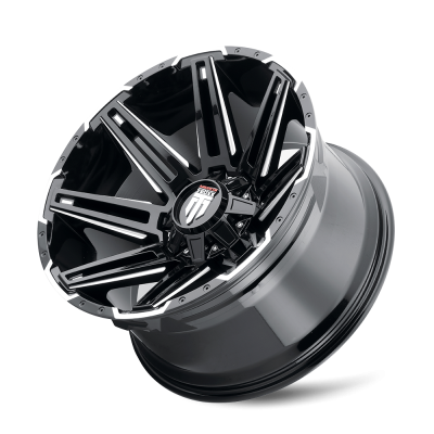 Boom AT1903 Gloss Black Milled 20X9 5-127 -12MM 78.1MM Closed Lug Off Road Wheels American Truxx