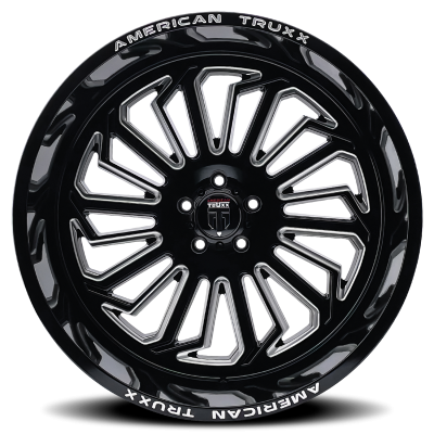 Butcher AT1916 Gloss Black Milled 20X9 5-127 -12MM 71.6MM Off Road Wheels American Truxx