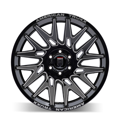 Evolution AT1919 Gloss Black Milled 22X12 6-135 -44MM 87.1MM Off Road Wheels AT