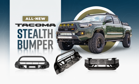 16-Up Tacoma Stealth Bumper No LED Bar No Switch Relocation Mounts Only No Winch No D-Ring Cali Raised LED