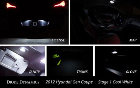 2010-2016 Hyundai Genesis Coupe Interior Kit Stage 1 Red Diode Dynamics