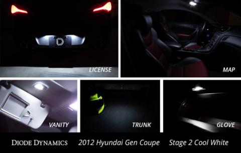 2010-2016 Hyundai Genesis Coupe Interior Kit Stage 1 Red Diode Dynamics