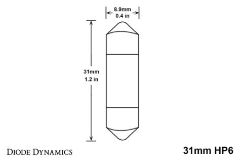 31mm HP6 LED Bulb LED Red Single Diode Dynamics